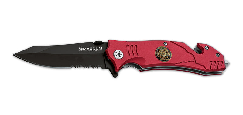 Couteau pliant Boker Magnum Fire Fighter acier 440A lame 86 mm lame clip point