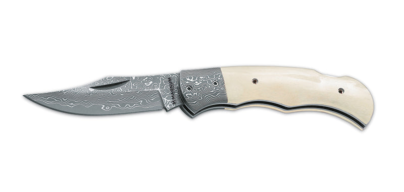 Couteau pliant Boker Magnum Damascus Bone acier Damas lame 78 mm lame clip point