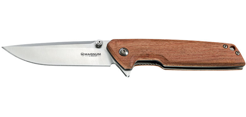 Couteau pliant Boker Magnum Straight Brother Wood acier 440A lame 90 mm
