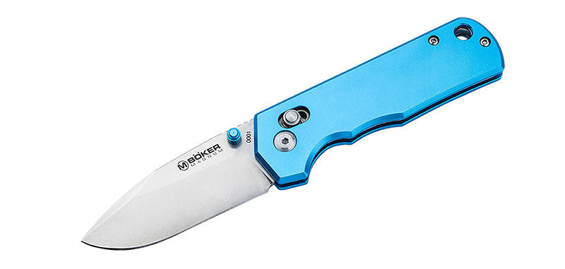 Couteau pliant Boker Magnum Rockstub Blue Elox 440B acier 440B lame 67 mm