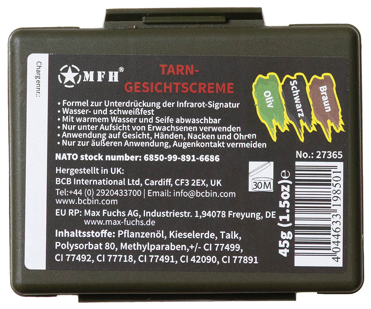 Kit de maquillage de camouflage GB MFH 3 teintes 45 g avec miroir