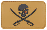 Morale patch MFH Skull with Swords en caoutchouc 3D 8 x 5 cm à dos auto-agrippant