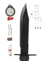 Couteau de survie Mil-Tec Special Forces lame inox 18,5 cm avec boussole et kit de pêche