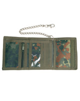 Portefeuille Mil-Tec à chaîne métallique et mousqueton 9 x 13 cm quatre logements cartes
