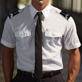 Chemise de service pilote manches courtes polycoton 60/40 pattes d'épaules