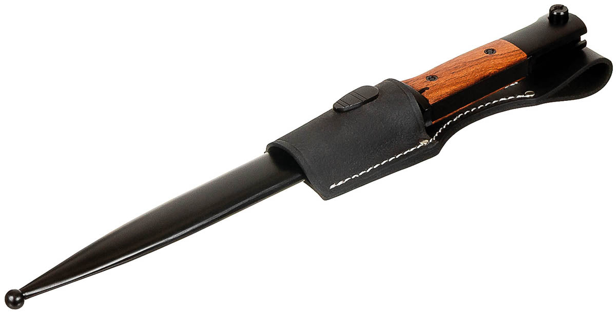 Porte-baïonnette K98 MFH en cuir reproduction avec passant de ceinturon 5 cm