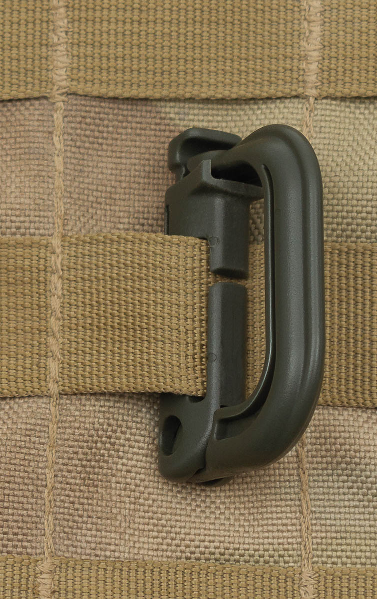 Mousquetons MOLLE MFH en polyoxyméthylène verrouillables, lot de 2, 5,5 x 4 cm
