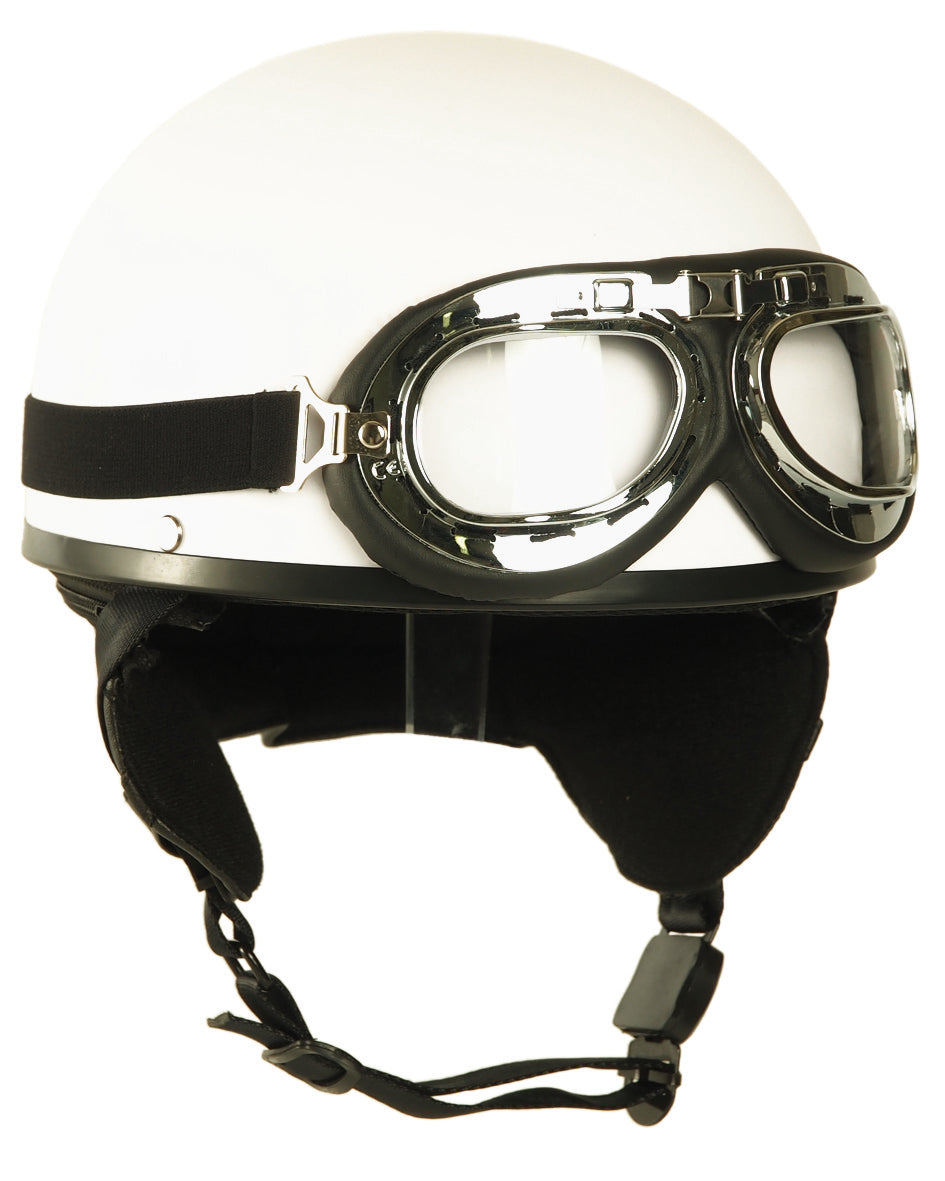 Casque d'entraînement demi-coque Mil-Tec coque ABS calotte EPS avec lunettes