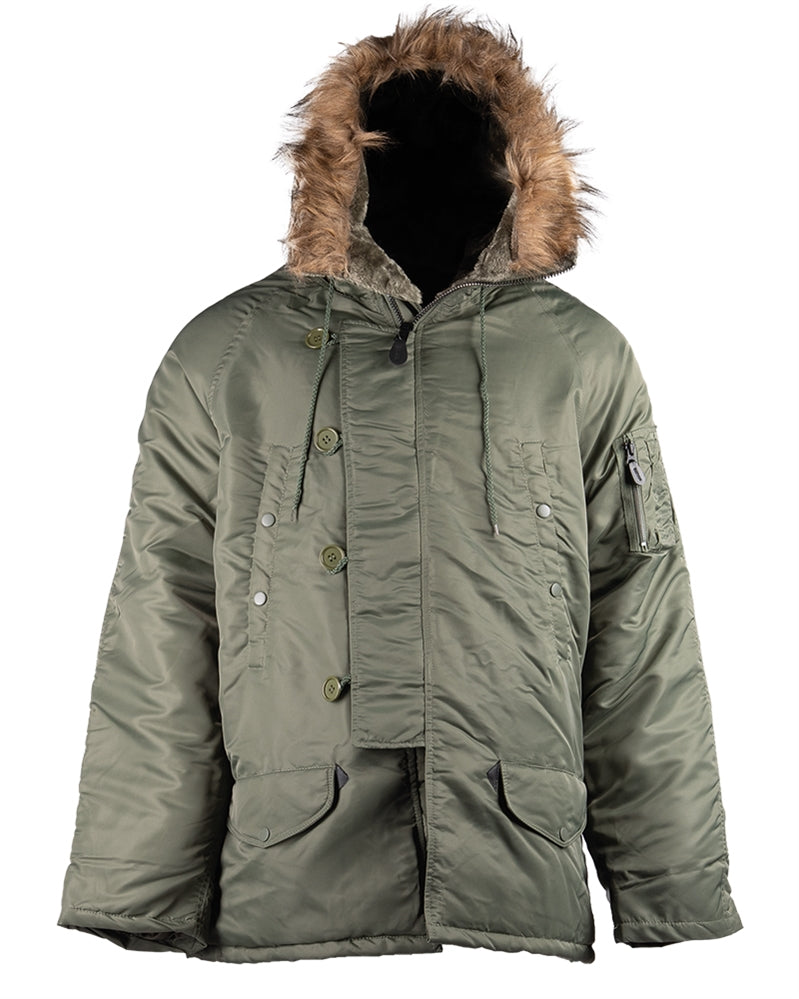 Parka grand froid Mil-Tec US N3B Basic avec capuche fausse fourrure
