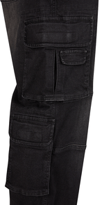 Pantalon cargo Brandit Denim coton-polyester huit poches rapportées et bas à cordon