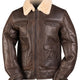 Blouson aviateur type A4 Mil-Tec en peau lainee d'agneau avec quatre poches a rabat