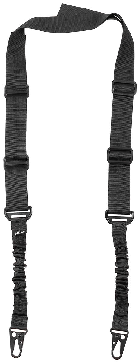 Bretelle de combat 2 points MFH élastique réglable de 65 à 210 cm avec mousquetons