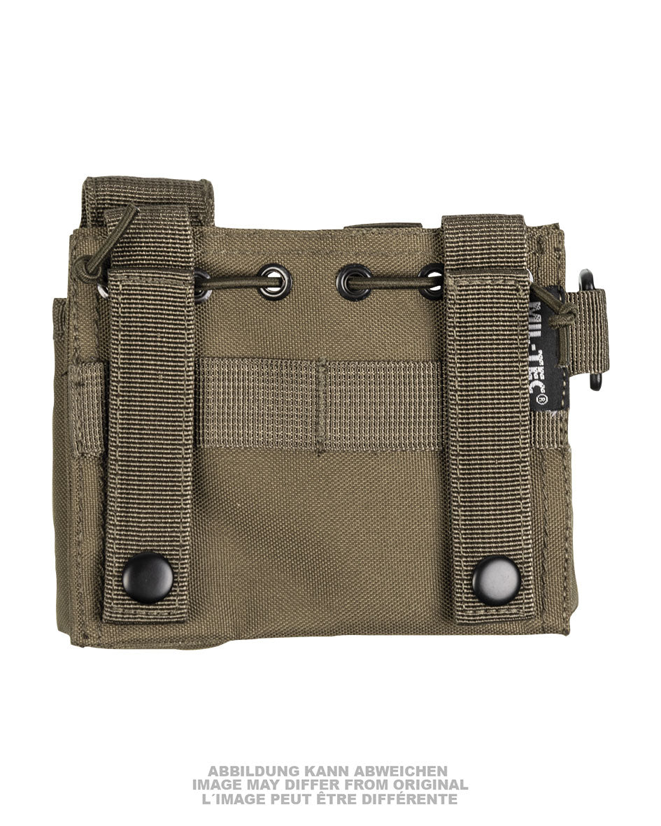 Pochette admin MOLLE Mil-Tec en polyester enduit 15 x 12 x 3 cm avec anneau D