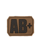 Patch groupe sanguin AB positif Mil-Tec en PVC 3,8 x 2,8 cm dos auto-agrippant