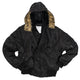 Blouson aviateur type N2B Mil-Tec en nylon ouaté 200 g/m² avec capuche à fourrure