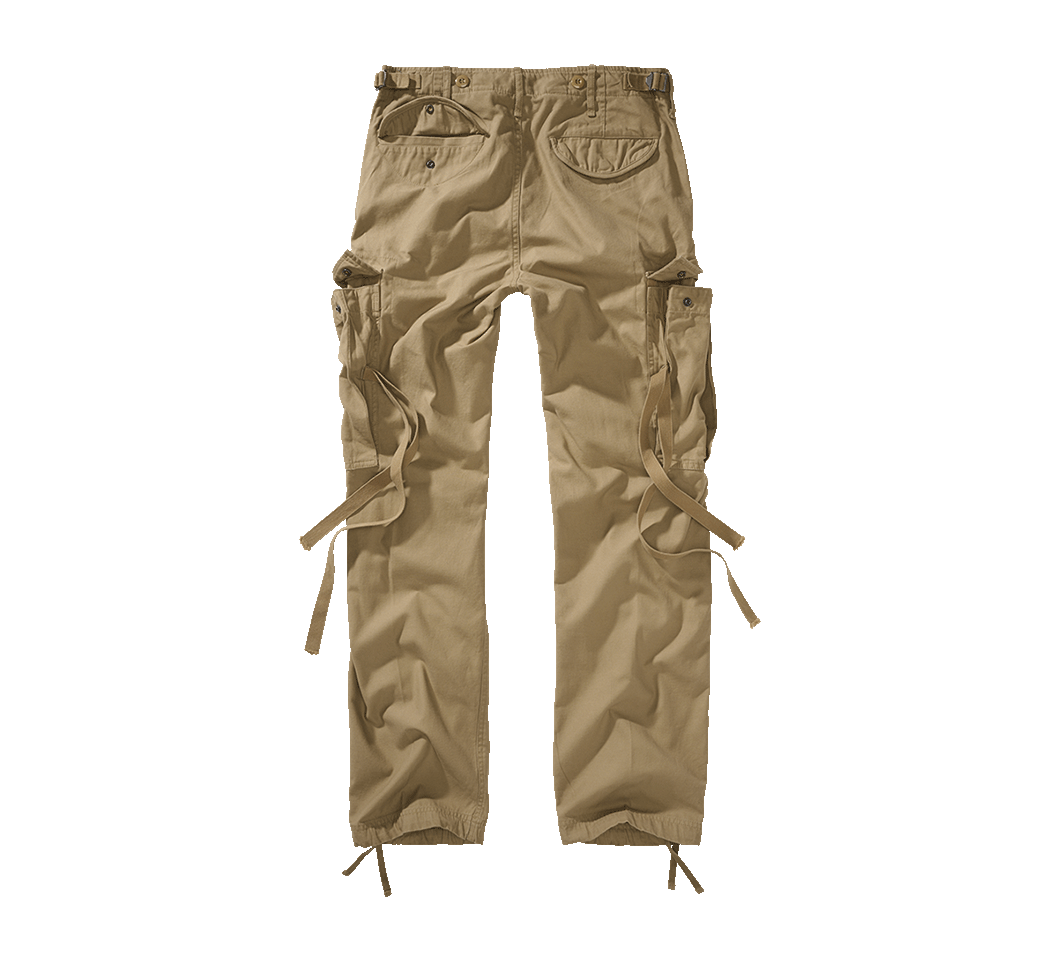 Pantalon Brandit M65 coupe femme en coton ample avec sangles de taille et plis aux genoux
