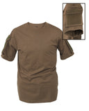 T-shirt tactique Mil-Tec en 100 % coton avec poches auto-agrippantes sur les deux manches pour patches