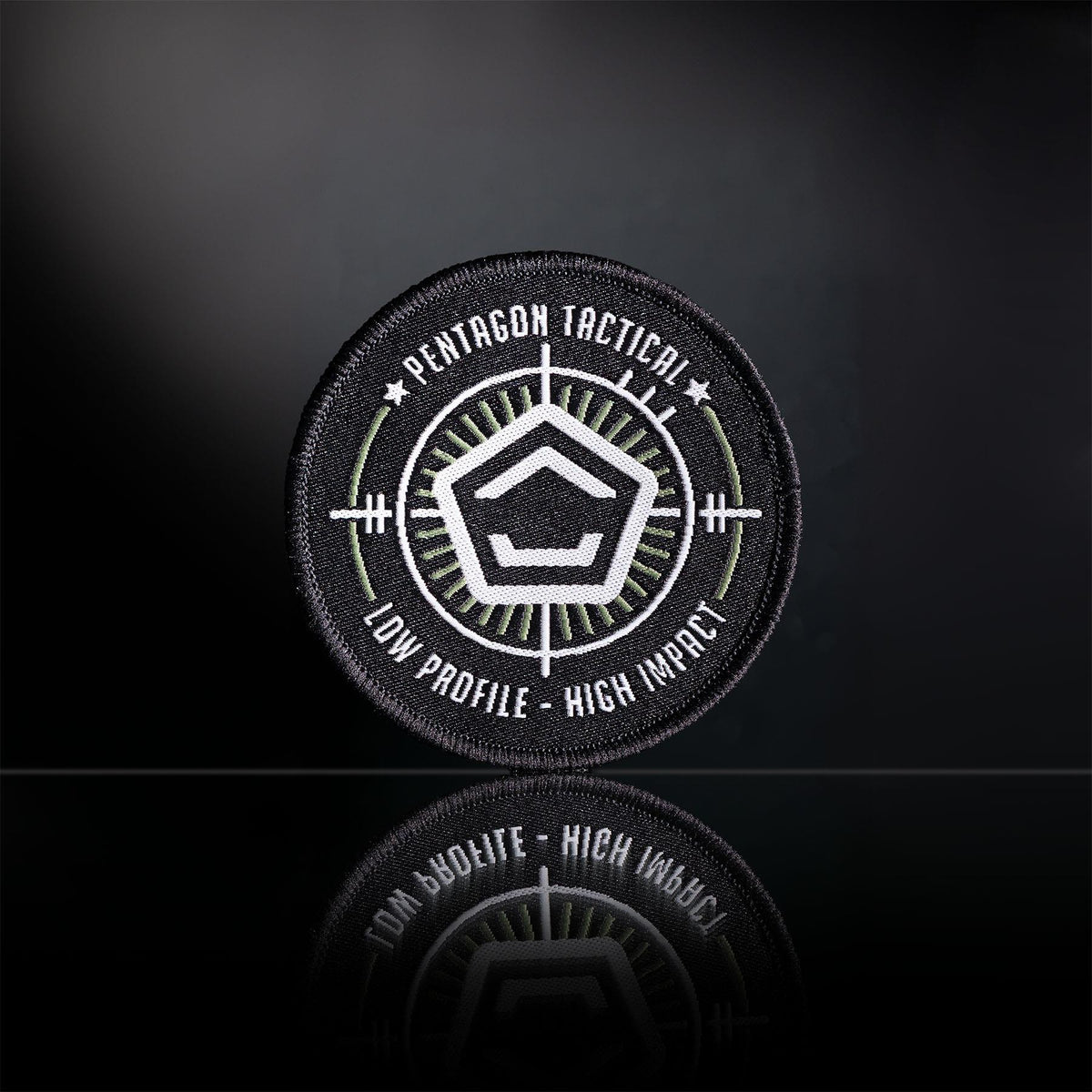 Patch moral Pentagon Target Low Profile High Impact tissé polyester 65 x 65 mm