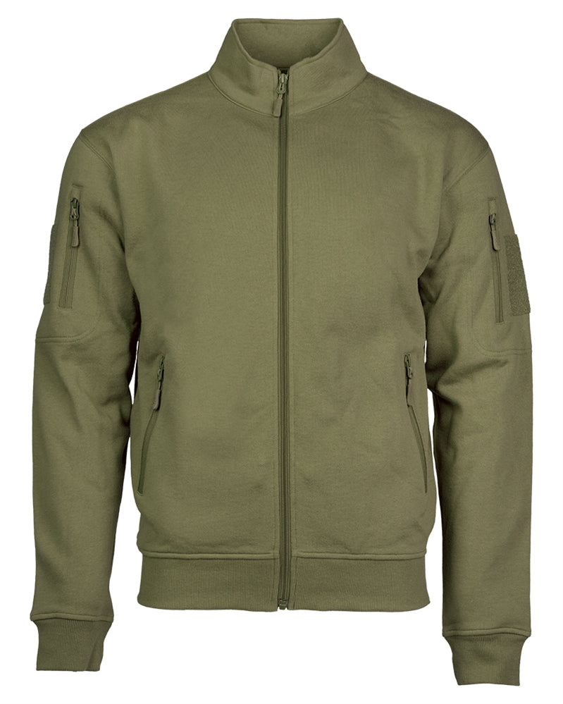 Sweat tactique Mil-Tec en molleton coton polyester à glissière avec poches de bras