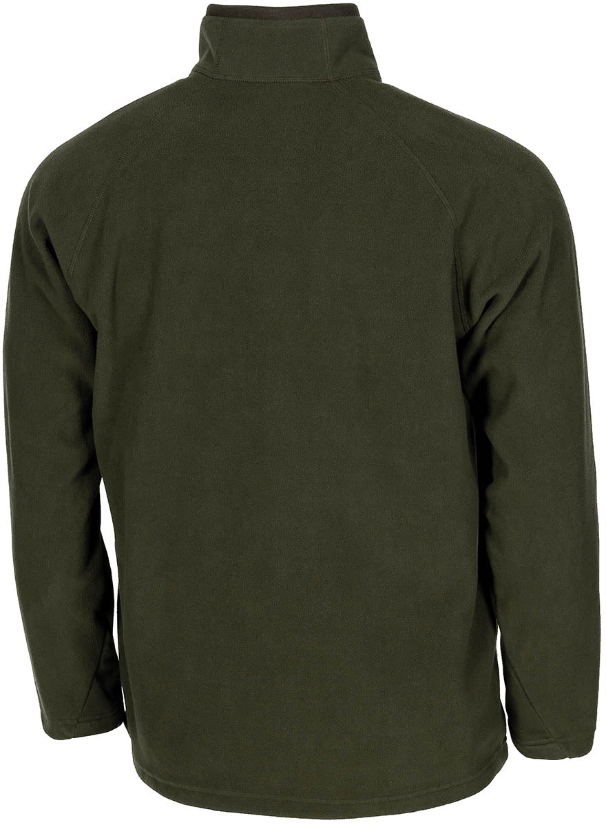 Pull Troyer MFH en micropolaire 200 g/m² col montant à glissière et protège-menton