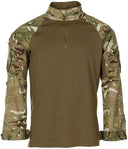 Chemise de combat UBAS britannique Ubac Armour tout polyester en maille Coolmax port à droite, motif MTP, surplus d'occasion, lot de 10