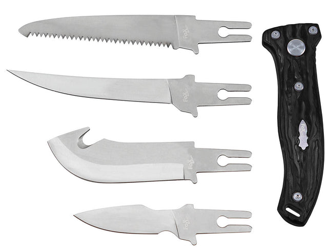 Couteau multifonctions Fox Outdoor Hunter à 4 lames interchangeables acier 3Cr13MoV