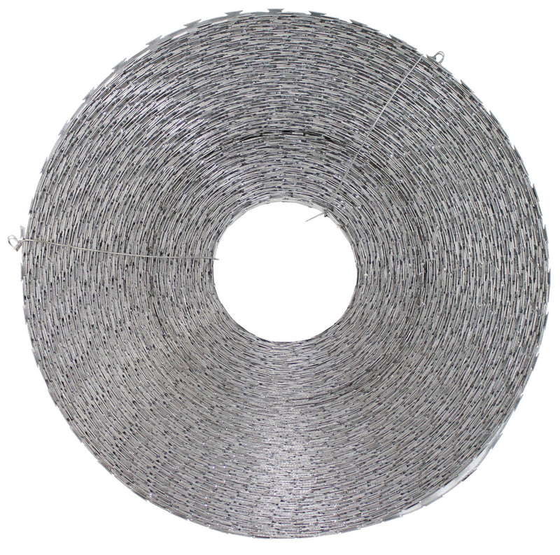 Fil barbelé concertina MFH en métal galvanisé 120 m diamètre 30 cm lames de 18 mm