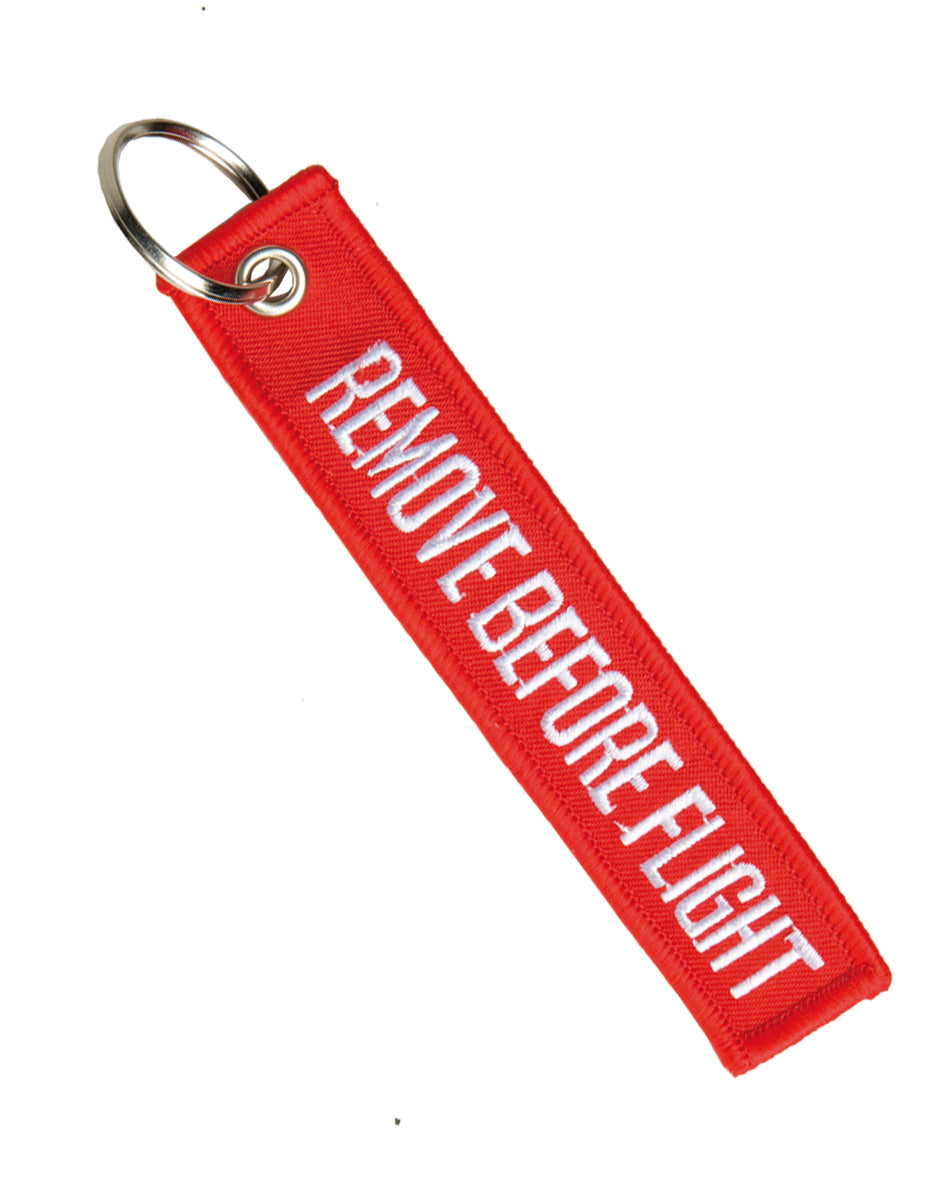 Porte-clés Mil-Tec en sangle tissée polyester et coton 12,5 x 2,5 cm mention aéronautique