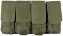 Porte-chargeur quadruple MOLLE MFH en polyester 32,5 × 17 × 5 cm à rabats réglables