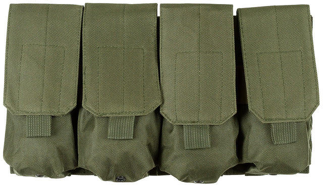 Porte-chargeur quadruple MOLLE MFH en polyester 32,5 × 17 × 5 cm à rabats réglables