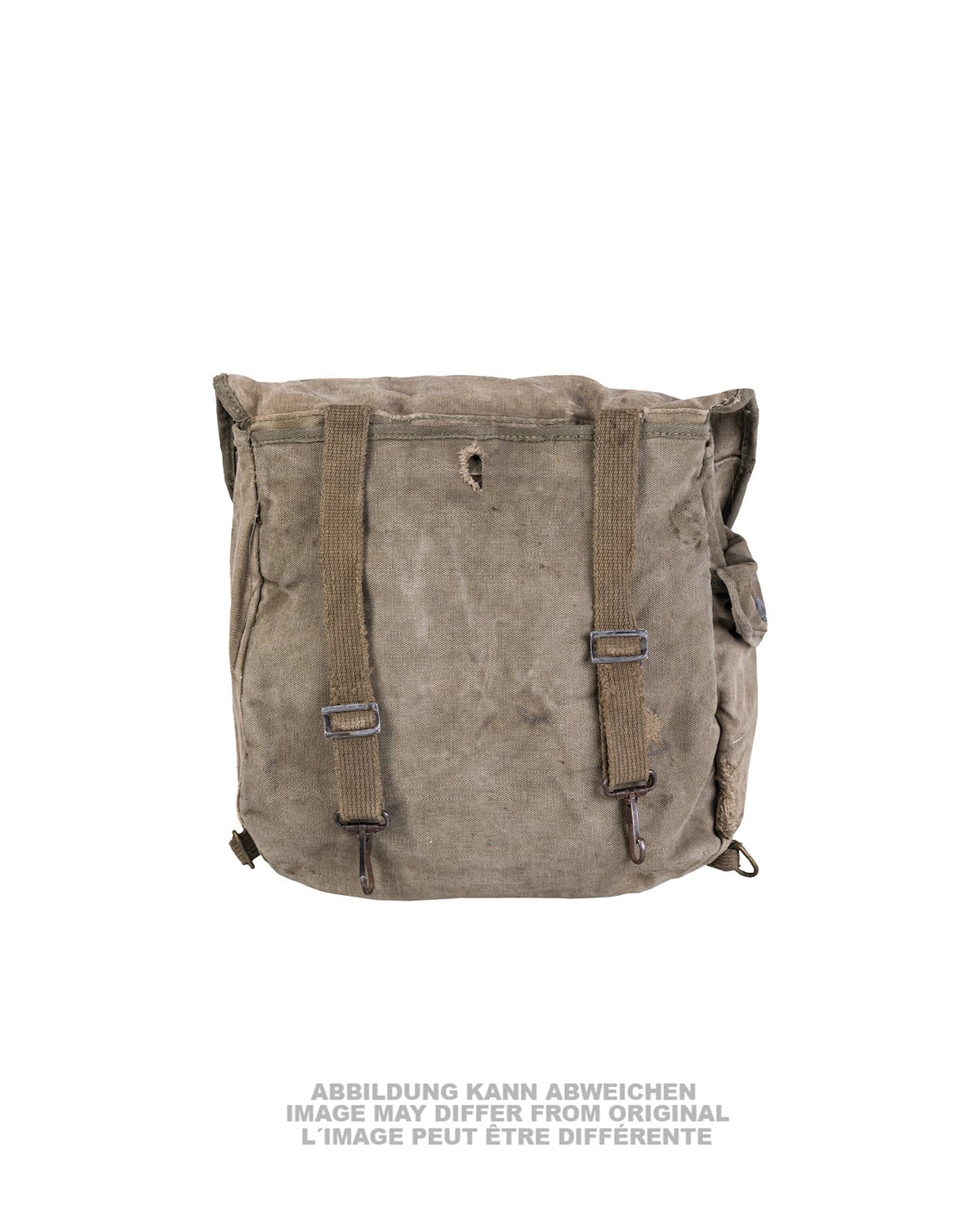 Musette militaire type US modèle M36 en coton, pièce d'occasion portée