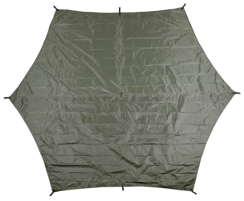 Bâche MFH Hexagon-Tarp 340 x 310 cm colonne d'eau 3000 mm avec 8 piquets