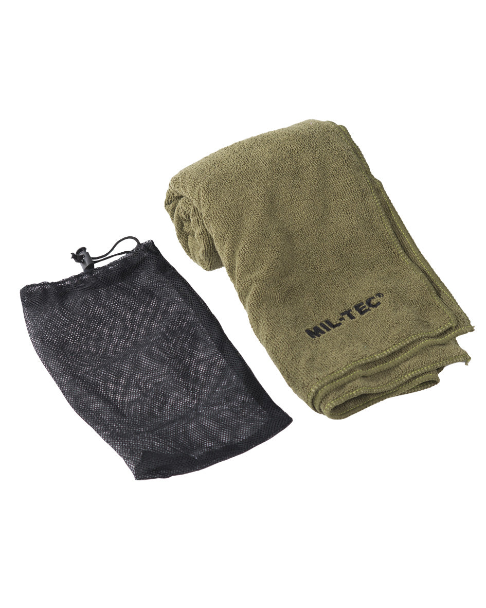 Serviette microfibre Mil-Tec 120 x 60 cm séchage rapide avec attache et housse fournie