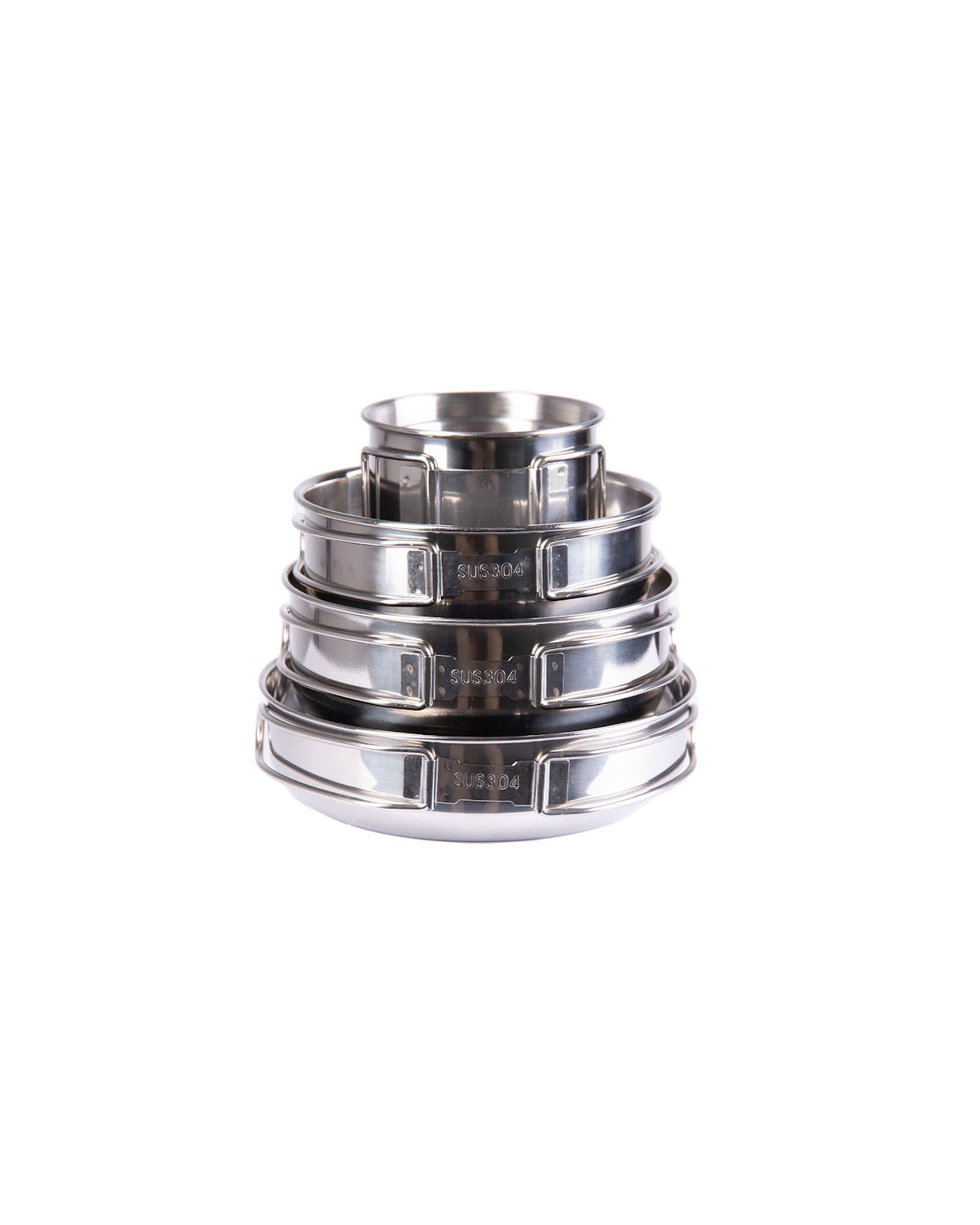 Set de cuisson Mil-Tec en acier inoxydable 5 pièces 495 g anses rabattables avec filet