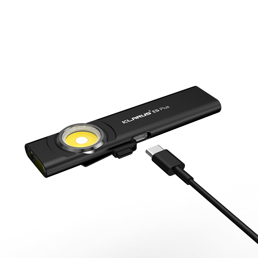 Lampe de casque Klarus E5 PLUS 650 lumens portée 32 m IPX4 en alliage d'aluminium de qualité