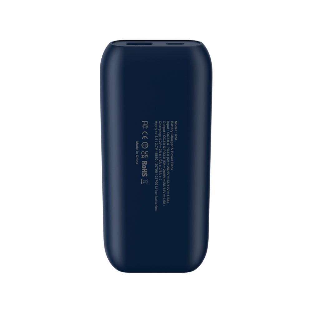 Pile Klarus Chargeur double K2A deux baies pour accumulateurs 21700, 20700 et 18650