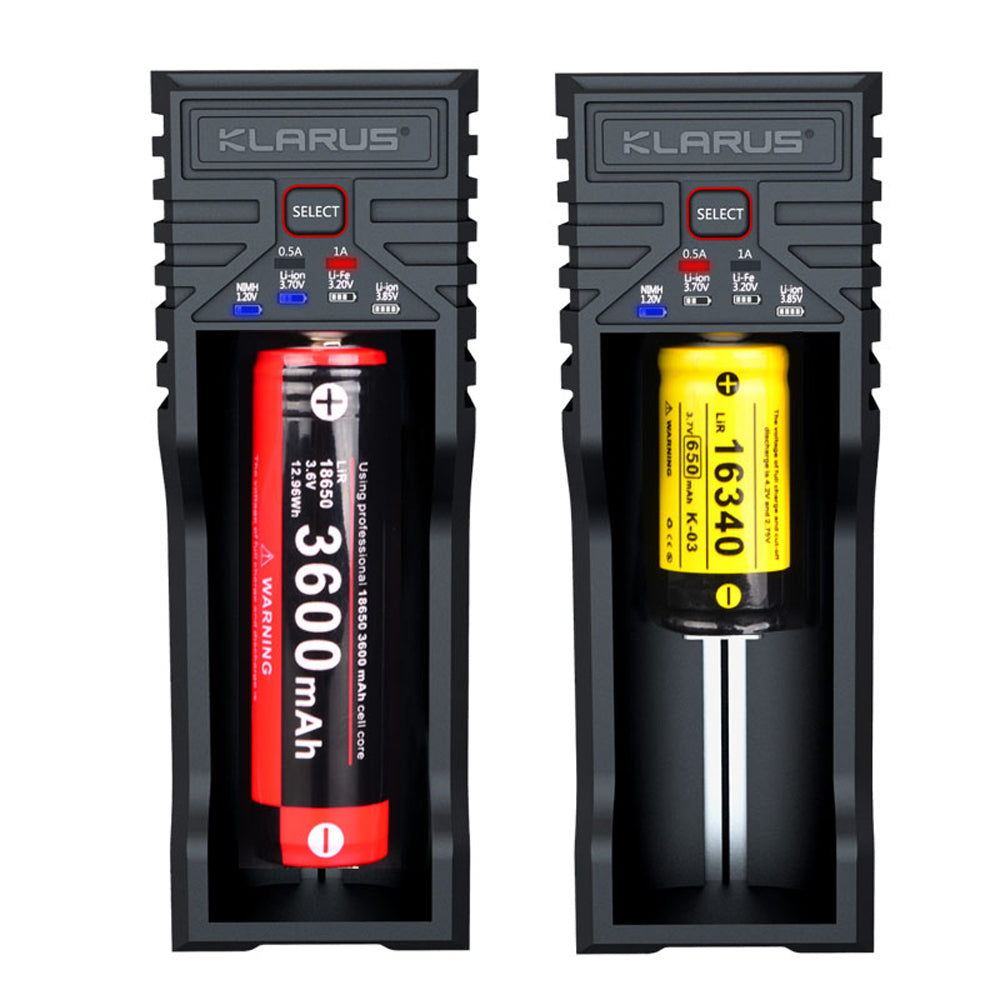 Pile Klarus Chargeur simple K1 PRO une baie pour accumulateurs 21700, 18650, 16340 et 14500