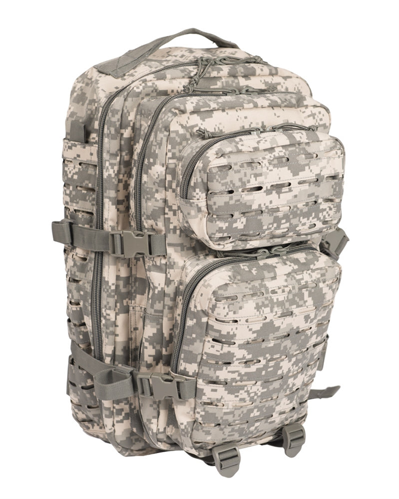 Sac à dos d'assaut Mil-Tec US Large 36 litres polyester PVC avec système Laser Cut frontal et compartiment hydratation