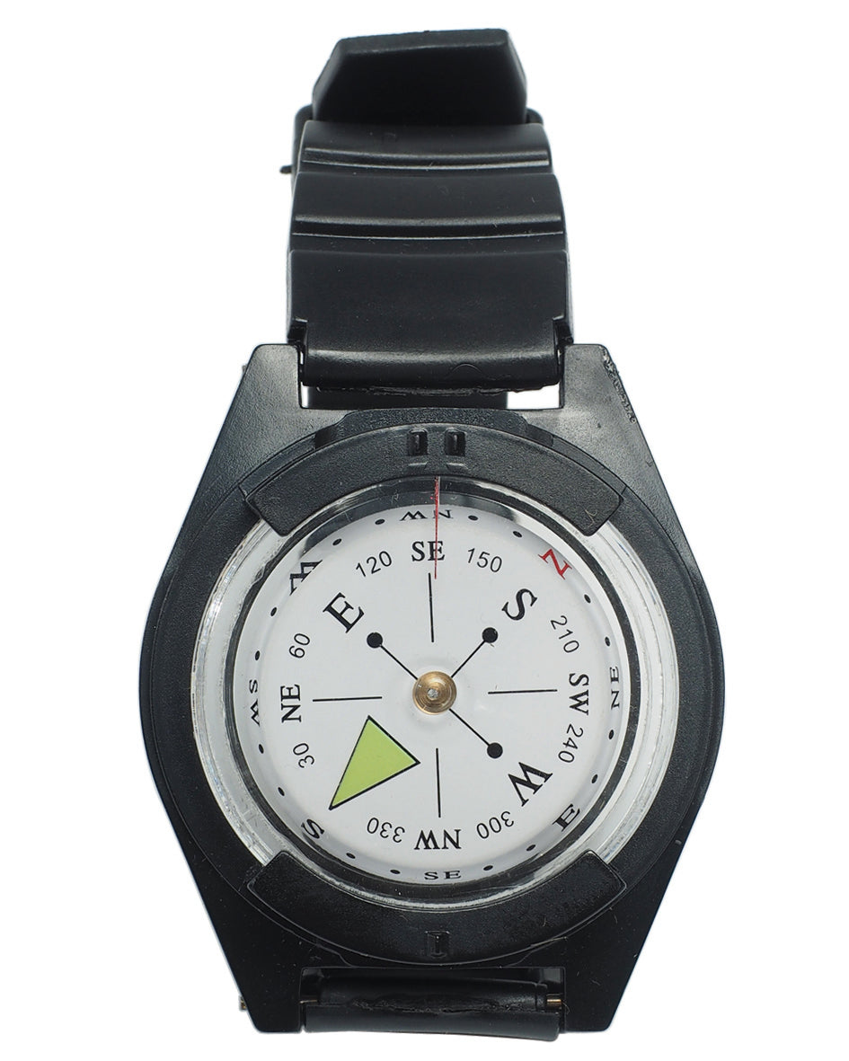 Boussole bracelet Mil-Tec grand format à aimant puissant portée comme une montre