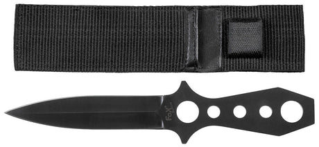 Couteau de lancer Fox Outdoor à double tranchant lame 12,6 cm étui en nylon
