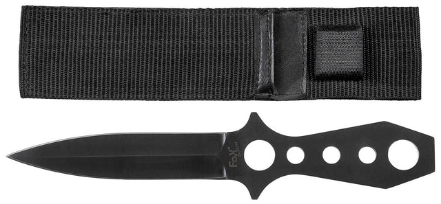 Couteau de lancer Fox Outdoor à double tranchant lame 12,6 cm étui en nylon