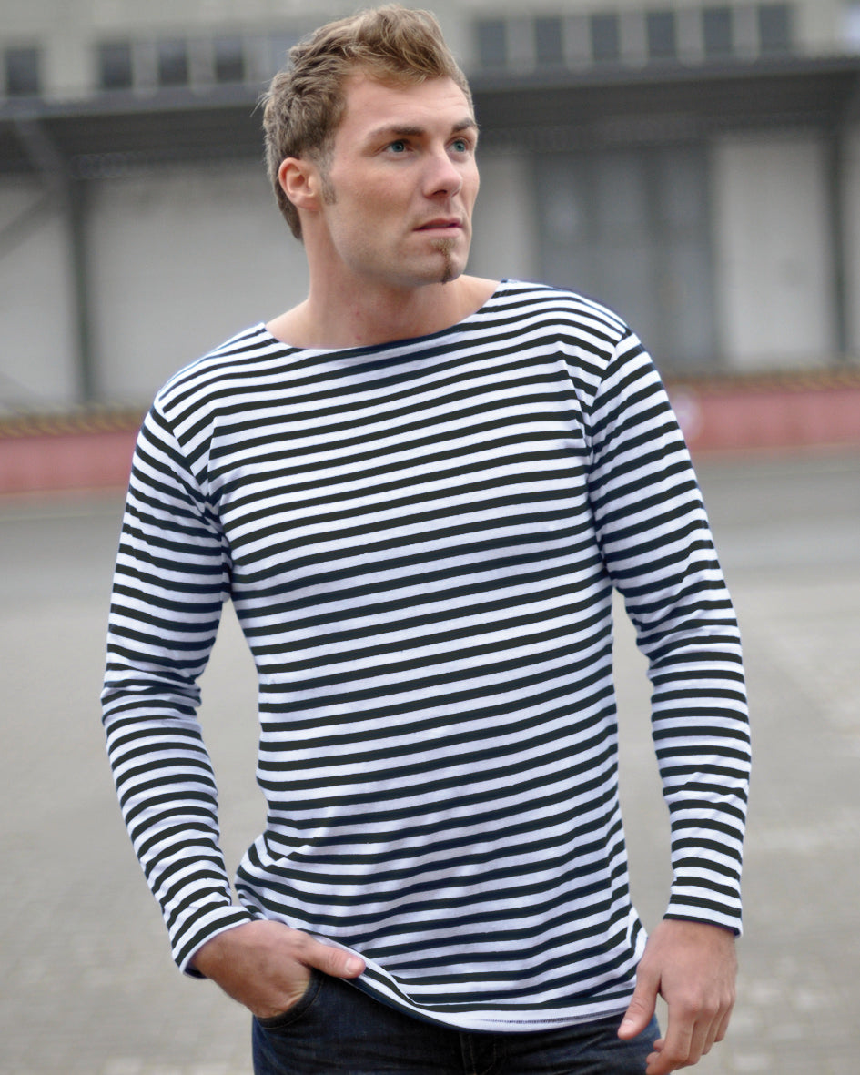 Pull Mil-Tec de tradition marine russe en coton à coupe droite sans bord-côte