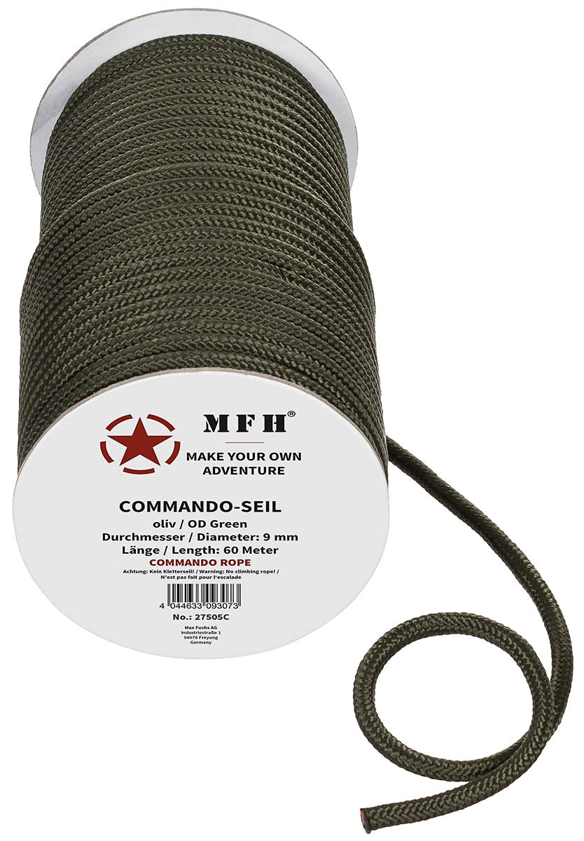 Corde utilitaire MFH en polypropylène 100 % couronne de 60 m en 5, 7 ou 9 mm