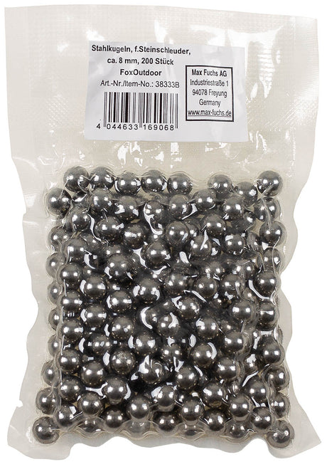 Billes en acier Fox Outdoor pour lance-pierre lot de 200 en 8 mm et 10 mm
