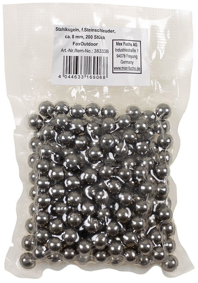 Billes en acier Fox Outdoor pour lance-pierre lot de 200 en 8 mm et 10 mm