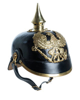 Casque d'entraînement Mil-Tec Pickelhaube prussien cuir de buffle pointe en laiton