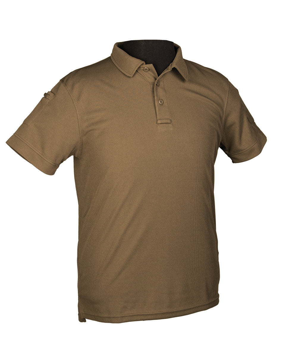 Polo tactique Mil-Tec à séchage rapide en polyester avec poches de bras et porte-stylo