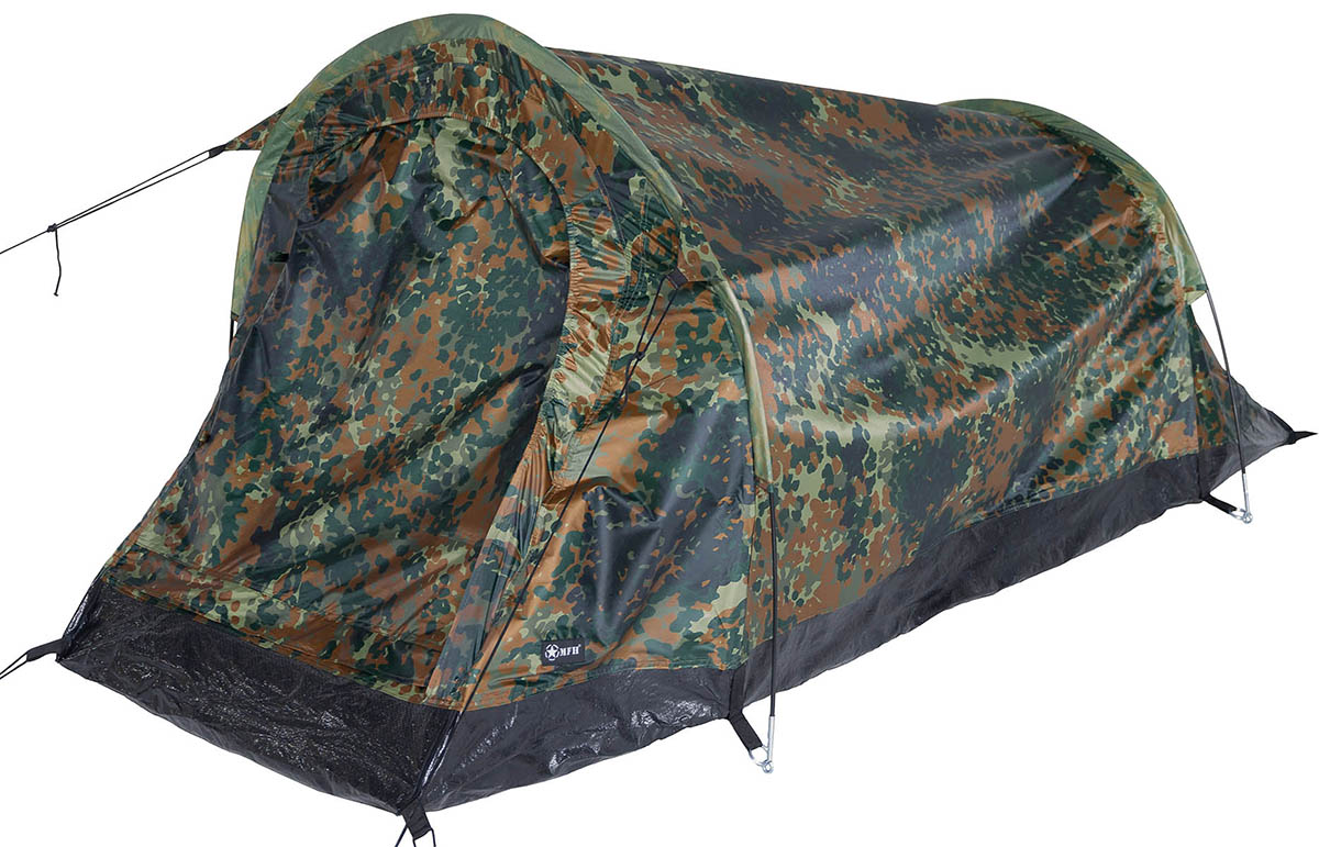Tente tunnel MFH Schwarzenberg 1 place arceaux fibre de verre 6 mm 210 x 90 cm