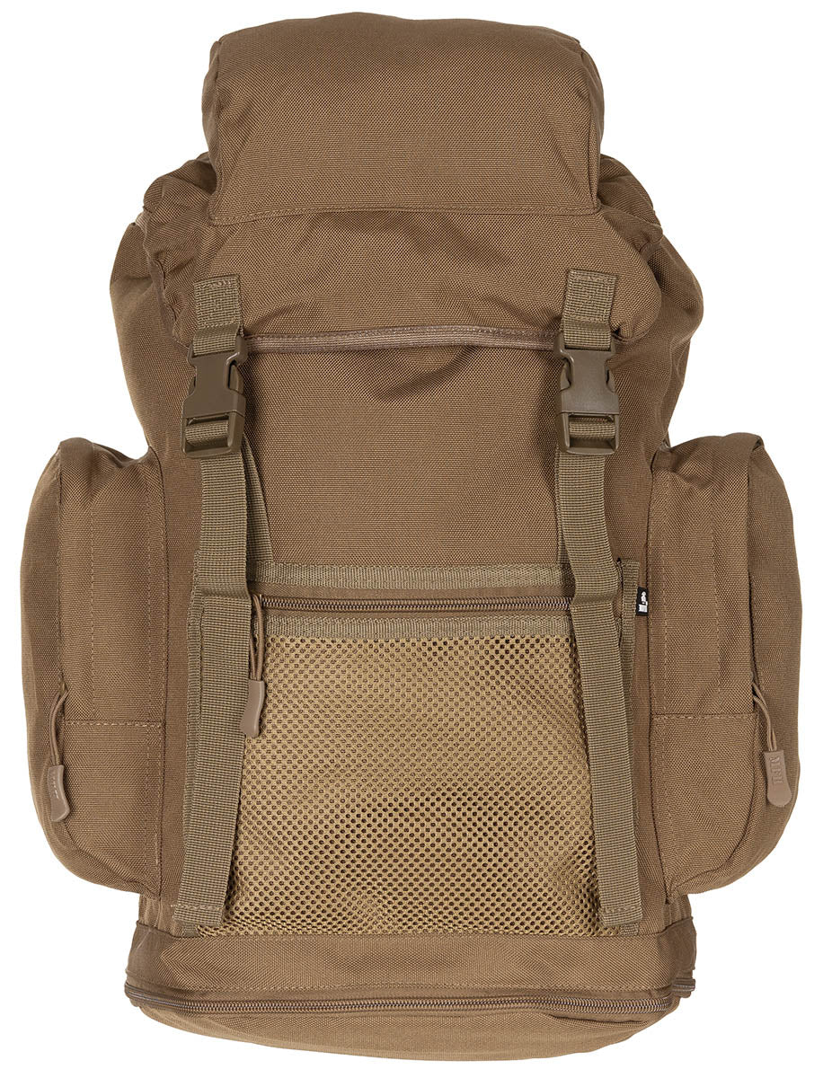 Sac à dos britannique MFH 30 l en polyester avec dos rembourré et poche de fond