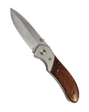 Couteau pliant Mil-Tec manche en bois Pakka et acier inoxydable lame de 8 cm